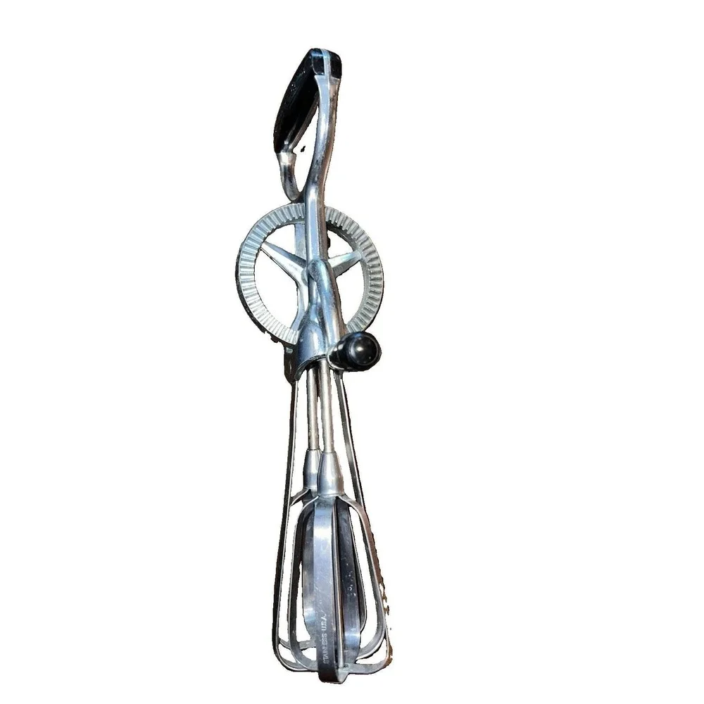 MCM EKCO Hand Crank Egg Beater Stainless USA Vintage Retro Kitchen Mixer 12